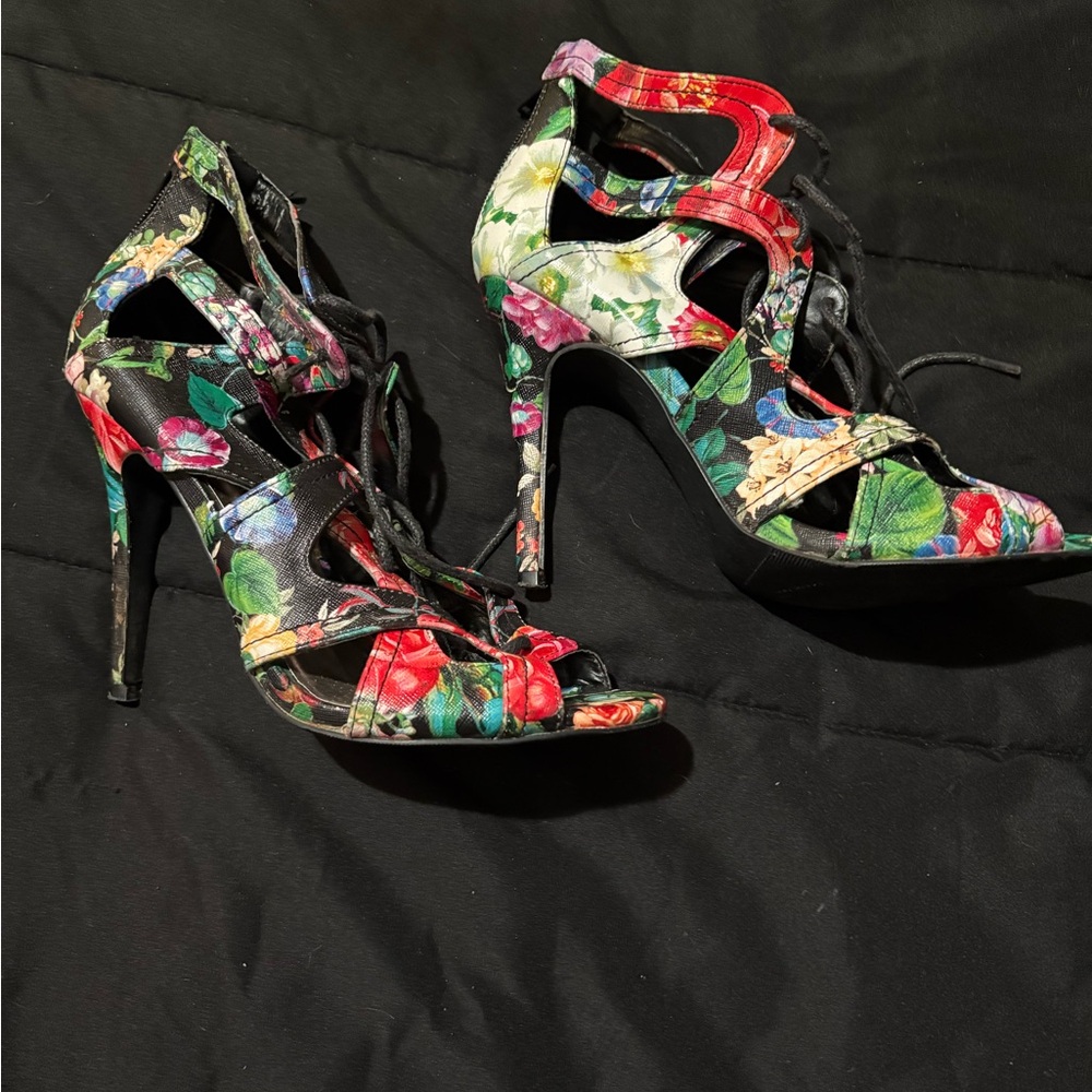 Madden Girl Multicolor Floral Heels